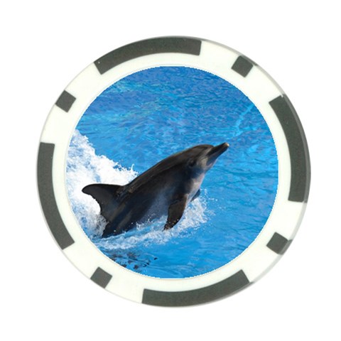 Swimming Dolphin Poker Chip Card Guard (10 pack) from ArtsNow.com Front