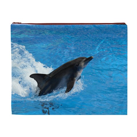Swimming Dolphin Cosmetic Bag (XL) from ArtsNow.com Front