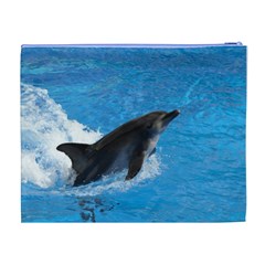 Swimming Dolphin Cosmetic Bag (XL) from ArtsNow.com Back