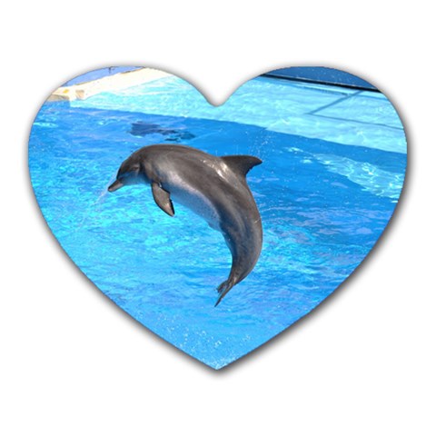 Jumping Dolphin Mousepad (Heart) from ArtsNow.com Front