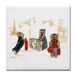 Travelling Yorkies in Paris Tile Coaster