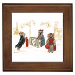 Travelling Yorkies in Paris Framed Tile