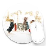 Travelling Yorkies in Paris Round Mousepad