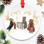 Travelling Yorkies in Paris Ornament (Round)