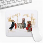 Travelling Yorkies in Paris Large Mousepad