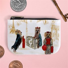 Travelling Yorkies in Paris Mini Coin Purse from ArtsNow.com Front