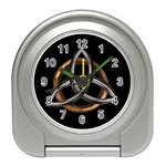Triquetra Brown/silver Travel Alarm Clock