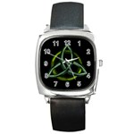 Triquetra/Green Square Metal Watch