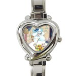 Tea Party Umbrella Arts Now Copy Square Heart Italian Charm Watch