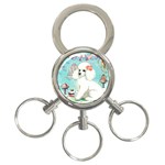 Whte Poodle Cakes Cupcake  3-Ring Key Chain