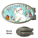 Whte Poodle Cakes Cupcake  Money Clip (Oval)