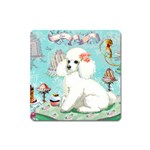 Whte Poodle Cakes Cupcake  Magnet (Square)