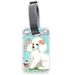 Whte Poodle Cakes Cupcake  Luggage Tag (two sides) from ArtsNow.com Front
