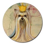 Yorkie Princess in Crown Round Mousepad