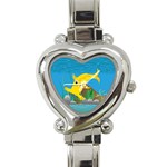 Yellow Hammie Fish Heart Italian Charm Watch