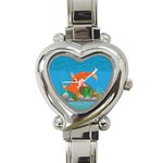 Orange Hammie Fish Heart Italian Charm Watch