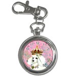 White Poodle Princess Print 5 By 6 Zazzle Copy Key Chain Watch