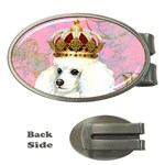 White Poodle Princess Print 5 By 6 Zazzle Copy Money Clip (Oval)