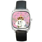 White Poodle Princess Print 5 By 6 Zazzle Copy Square Metal Watch