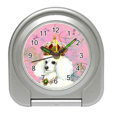 White Poodle Princess Print 5 By 6 Zazzle Copy Travel Alarm Clock from ArtsNow.com Front