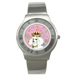 White Poodle Princess Print 5 By 6 Zazzle Copy Stainless Steel Watch