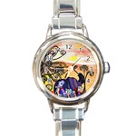 Indian Elephants Round Italian Charm Watch