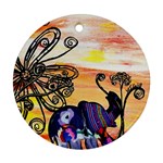 Indian Elephants Ornament (Round)