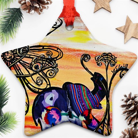 Indian Elephants Ornament (Star) from ArtsNow.com Front