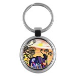 Indian Elephants Key Chain (Round)