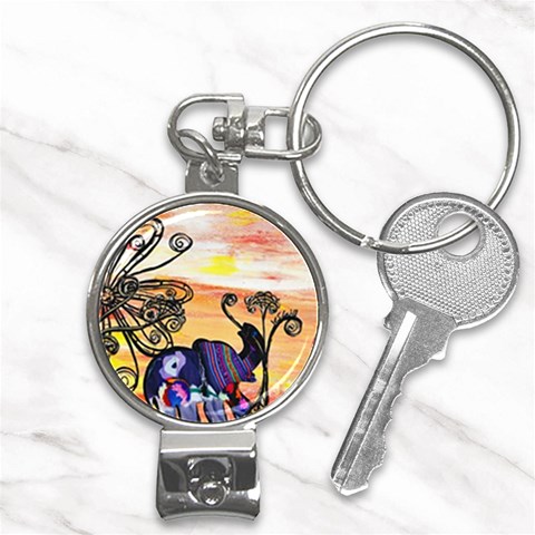 Indian Elephants Nail Clippers Key Chain from ArtsNow.com Front
