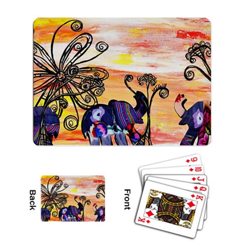 Indian Elephants Playing Cards Single Design from ArtsNow.com Back