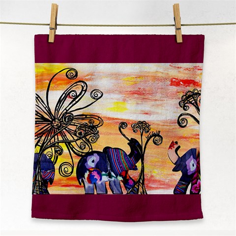 Indian Elephants Face Towel from ArtsNow.com Front