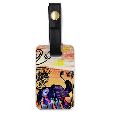 Indian Elephants Luggage Tag (one side) from ArtsNow.com Front