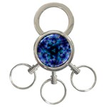 Fractal Blue Dreams 3-Ring Key Chain