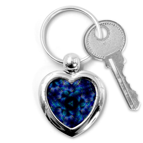 Fractal Blue Dreams Key Chain (Heart) from ArtsNow.com Front
