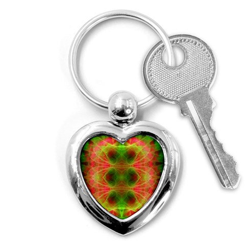 Fractal Fluro 005 Key Chain (Heart) from ArtsNow.com Front