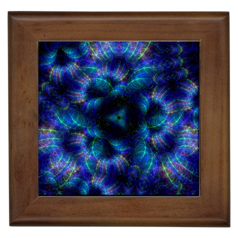 Fractal Blue Dreams Framed Tile from ArtsNow.com Front