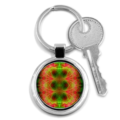 Fractal Fluro 005 Key Chain (Round) from ArtsNow.com Front