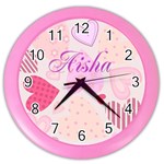 Pink Frangipanis Color Wall Clock