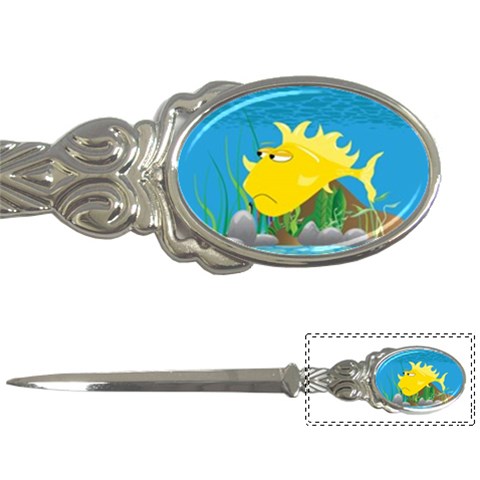 Yellow Grumpy Fish Letter Opener from ArtsNow.com Front