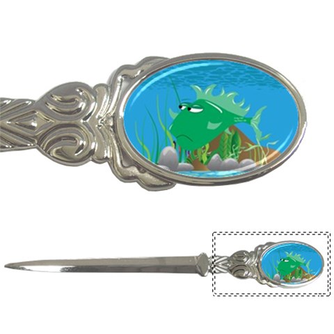 Green Grumpy Fish Letter Opener from ArtsNow.com Front