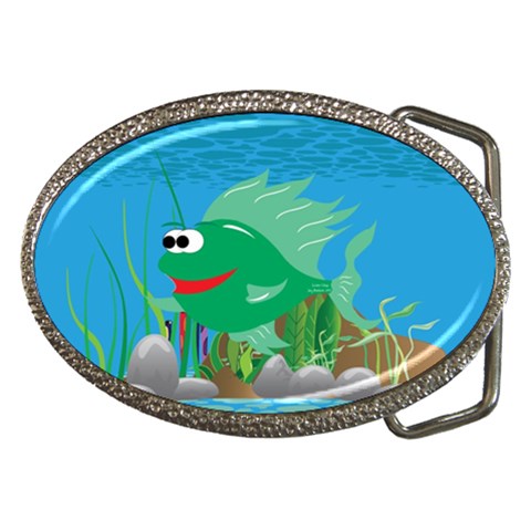 Green Coolee Fish Belt Buckle from ArtsNow.com Front