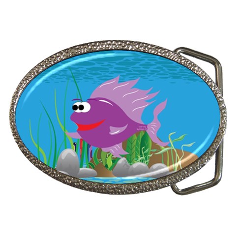 Purple Coolee Fish Belt Buckle from ArtsNow.com Front