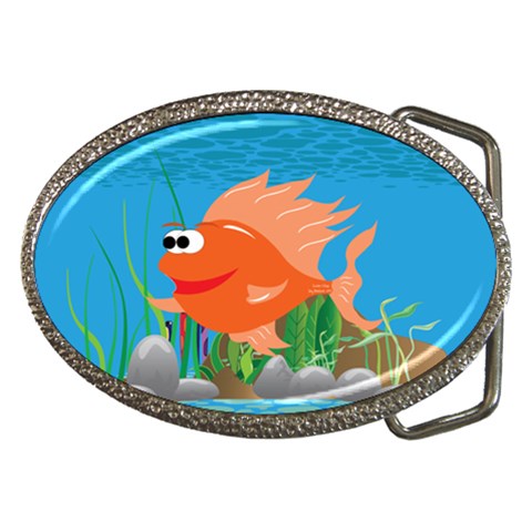 Orange Coolee Fish Belt Buckle from ArtsNow.com Front
