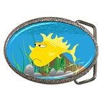 Yellow Grumpy Fish Belt Buckle