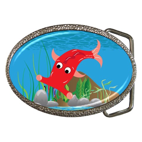 Red Hammie Fish Belt Buckle from ArtsNow.com Front