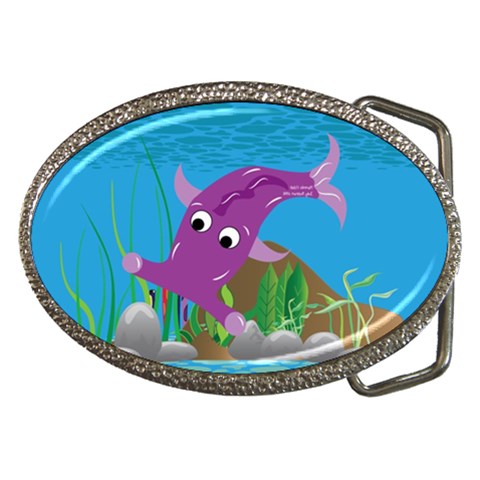 Purple Hammie Fish Belt Buckle from ArtsNow.com Front