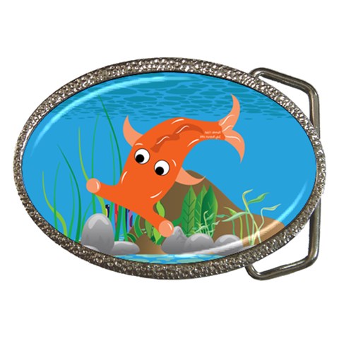 Orange Hammie Fish Belt Buckle from ArtsNow.com Front