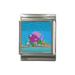 Purple Coolee Fish Italian Charm (13mm)
