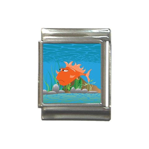 Orange Grumpy Fish Italian Charm (13mm) from ArtsNow.com Front
